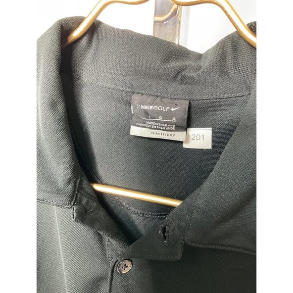 LARGE Nike SS Golf Men's Dri-fit Polo Shirt Black Green - Picture 4 of 5